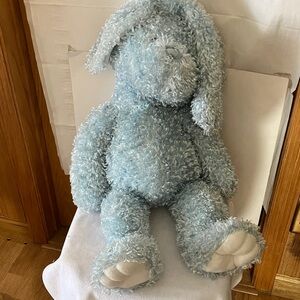 Large Light Blue Shaggy Plush Bunny approx 29” long w/long floppy ears-soft fur
